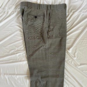 LIKE NEW - Brooks Brothers Fitzgerald Wool Dress/Suit Pant Size 36 - Plaid Grey